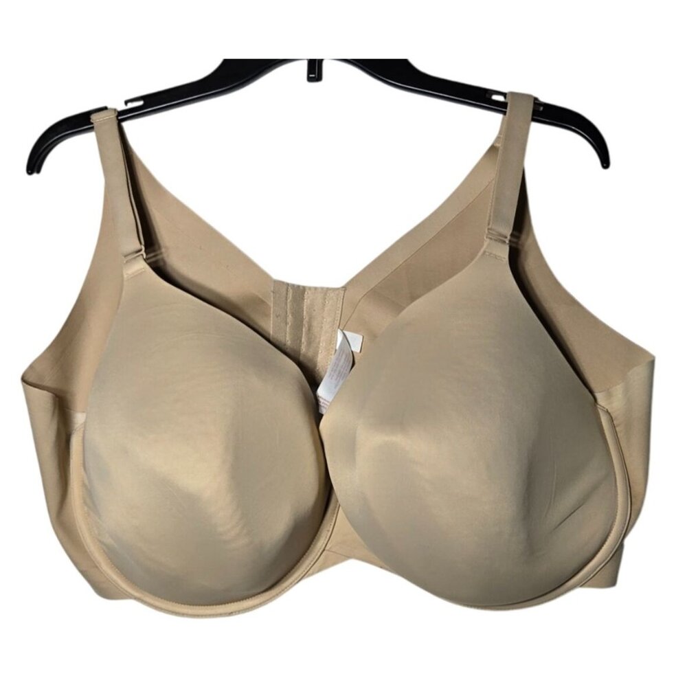 Cacique Beige Lightly Lined Full Coverage Bra Size 46DD Nude Neutral‎ Solid Tan